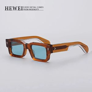 JMM ASCARI brand fashion square sunglasses men high quality Acetate uv400 handmade eyeglasses Trend women SUNGLASSES 231228