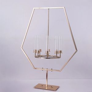 Metal Candelabra Akrilik Mum Tutucular Düğün Masa Centerpieces Çiçek Stand Vazolar Yol Kurşun Parti Dekorasyonu IM1108