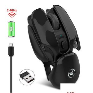 Mice T37 Silent 2.4G Wireless Mouse Rechargeable Office Factory Direct Sale 1600Dpi Adjustable Drop Delivery Computers Networking Ke Dhjte