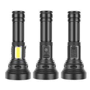 Portable LED LED Lampa pochodni Lampa pochodna z 4 trybami z 4 trybami ładowania T6 taktyczne latarki gorące aluminiowe kemping latarki zz