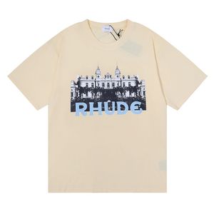 RHデザイナーメンズRHUDE刺繍Tシャツ夏のメンズトップレターポロスシャツレディースTシャツ服