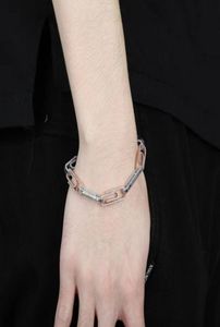 7 8 inches 1cm iced out chains bracelets for men luxury designer bling diamond paper clip bracelet gold silver cuban link chain je5756772