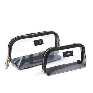 Maßgeschneidertes Reise-Kosmetiktaschen-Set aus echtem Leder, wasserdichte Make-up-Pinsel-Aufbewahrungstasche, tragbare transparente PVC-TPU-Kosmetiktasche 231228