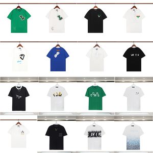 designer t shirt mens couple luxury letter tee womens all-match clothes washed polo fabric printing colorful Black white fashion embroidery tee