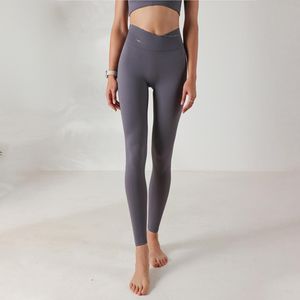 LL Legginsy Yoga High Wasit V Kształt z wyrównanymi cekinami wydrukowane bezproblemowe spodni na siłowni do fitness CK12624083304