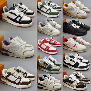 2024 MENSER MEN SHEEEKER VIRGIL TRAINER أحذية غير رسمية منخفضة من جلد العجل ABLOH أبيض أخضر تراكبات زرقاء اللون الأزرق في الهواء الطلق أحذية رياضية 36-45 يورو 36-45