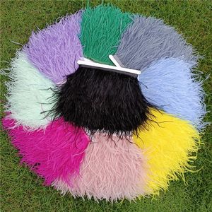 10Meters Ostrich Feathers on Ribbon 10-15CM Wholesale Feather Trim Boa for Clothes Sewing needlework White Fringe Skirt Decor 231227