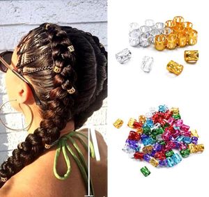 Aufbewahrungstaschen 100 Stück/Beutel Haar Dread Zöpfe Gold Silber Micro Lock Tube Perlen Verstellbare Manschetten Clips für afrikanische Accessoires1166426