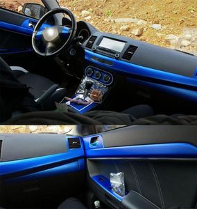 Mitsubishi Lancer ex 20092016インテリアセントラルコントロールパネルドアハンドルカーボンファイバーステッカーデカールカースタイリングアクセサリー1914515
