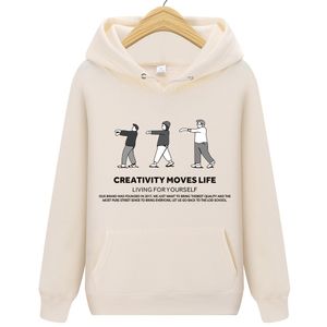 Designer Creatività Move Life Zombie Jumping Abbigliamento Uomo Divertente Casual Streetwear Personalità Pullover Felpe con cappuccio in pile Top casual