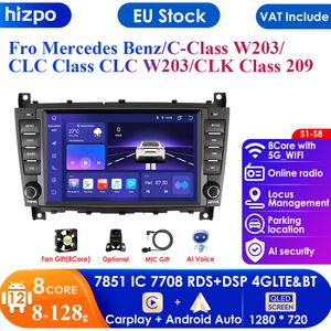 4G-LTE carplay Android Car Radio GPS för Mercedes Benz C-Class W203/CLC W203 CLK W209 Multimedia RDS 2DIN Autoradio Stereo Video