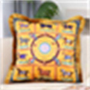 45*45cm Orange Series Cushion Covers Horses Flowers Print Pillow Case Cover for Home Chair Sofa Decoration Square Tassel Pillowcases