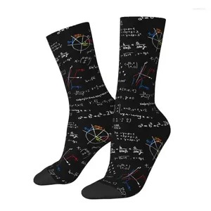 Meias masculinas novidade geek física equações vestido quente confortável impressão 3d professor de ciências matemática presente geométrico tripulação