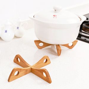 Bamboo Cross Pot Holder Insulated Pot Holder Pot Bottom Holder Seat And Bowl Holder Kitchen X-shaped Support LX6311