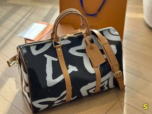 Reise-Kurier-Designer, echtes Leder, Outdoor-Reisetasche, Herren-Luxustaschen, Herren-Seesäcke, Brief-Graffiti-Paare, KEEPALL Totes, Umhängetaschen