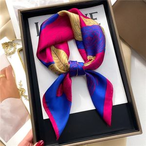 Fashion Hair Scarf for Women Decor Headband Ribbon Satin Silk Square Scarves Lady Wrist Wrap Shawls Design Bandana Foulard 2023 231227