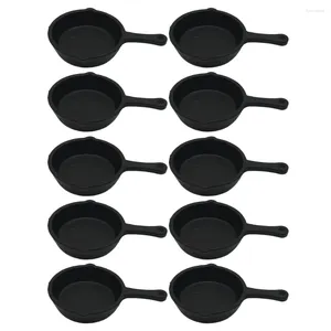 Pfannen 10 PCs Kinderspielzeug Pfanne Anhänger Miniaturdekoration Modell Frittierhaus Kochen Küchenkochgeschirr Kind Kind