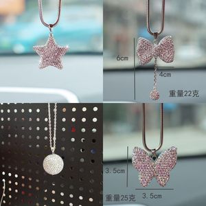 Interior Decorations Fashion Innovation Car Pendant Hanging Decoration Mirror Diamond Ball Heart For Drop Delivery Otrjl