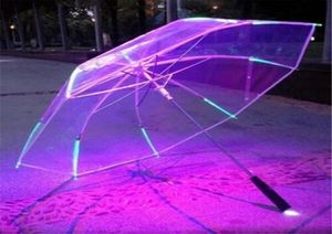 Fajny parasol z cechami LED 8 żeber światło przezroczyste z uchwytem6519474