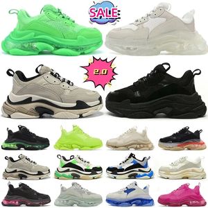 Balencaigaitiess Designer triple s uomo donna scarpe di lusso triple s Uomo Donna Platform Sneakers Suola trasparente Nero Bianco Grigio Rosso Rosa blu Royal Neon Green uomo