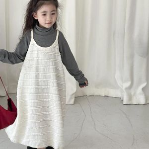 Flicka klänningar barn kläder flickor koreansk stil mild klänning baby lång fashionabel ärmlös prinsessa söt söt