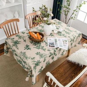 Table Cloth Cotton And Linen Tablecloth Cover For Rectangle Dining Printed Home Decor Plant Dust Kitchen