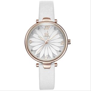 Shengke Brand Casual Simple Fan Quartz Studenter Titta på liv Vattentät diamantmarkör 30mm Diameter Womens Watches 8047312Z