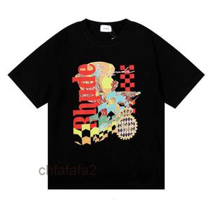 Mens Tshirts Top CraftsManship Rhudes Summer Fashion Designer Beauty Vision Pursose Pleasure Joyride Pure Cotton Short Hleeve Loose Tshirt för män och WO D39L