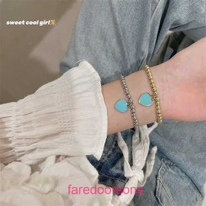 Tifannissm Bracciale Donna Moda Coreano Blu Love Ball Beaded 2024 Nuovo stile versatile Best Friend Accessori con scatola originale