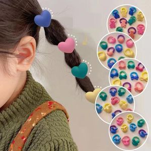 ヘアアクセサリー10pcs/setかわいい漫画動物子供のためのハート型ロープ弾性バンドスイッチ