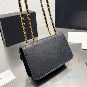 designer bag can Shoulder Bags handbag Chain messenger Bag Clutch Flap Wallet Check Thread Purse Double Letters Solid Hasp Waist Square Stripes