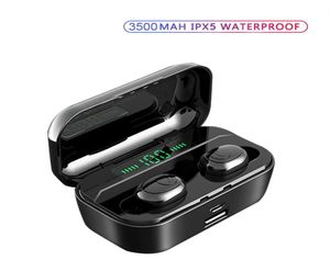 G6S Bluetooth Kulaklık LED Hızlı Kablosuz Şarj Kulaklıkları Hacim Kontrolü TWS Earpiece ile 3500 MAH Power Bank Sports Headphone9317255