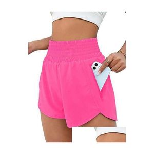 Lu Yoga Lemon Algin Pantaloncini da donna Sport Ty Vita alta Pista che Leggings da corsa Tasche laterali Pantaloni dimagranti elastici antiriflesso Tigh Dhark