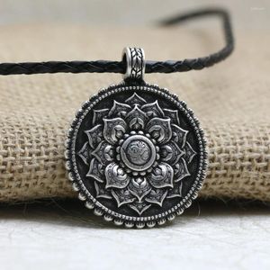 Naszyjniki wiszące Langhong 10pcs Tybet duchowy naszyjnik mandala geometria amulet biżuteria religijna