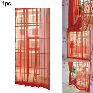 Kurtyna 1pc 2m 1m Sheer Voile na salon sypialnia dekoracja okienka Voiles Tiul Red Curtains Wash