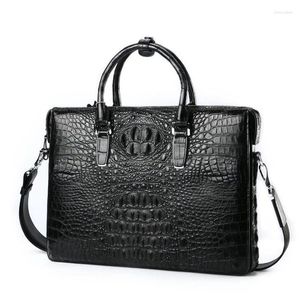 Maletas 2023 Design Negócios Pele de Crocodilo Maleta Masculina Moda Grande Capacidade Homem Bolsa de Ombro Multifuncional Mensageiro 45