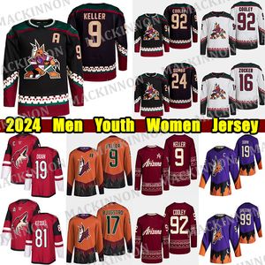 # 92 Logan Cooley camisa de hóquei # 9 Clayton Keller Matt Dumba Shane Doan Schmaltz Barrett Hayton Sean Durzi Lawson Crouse Jason Zucker Personalizado Homens Jovens Mulheres Jerseys