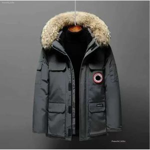 Męski w dół parkas kanadyjska gęś płaszcz zimowy grube kurtki robocze ubrania robocze zagęszczone na zewnątrz łoski utrzymujące parę wysokiej jakości 5203