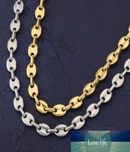 Mens Hip Hop Button Chain Halsband Kaffebönkedja smycken 8mm 18 tum 22 tum guldlänk för män kvinnor uttalande halsband gåva8517445