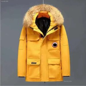 メンズダウンパーカーカナディアングース冬のコート厚い暖かいジャケット作業服屋外の肥厚されたムースカップル高品質7441