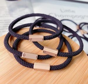 Whole Designer Fashion Luxury elastic hair ties band hair rope bracelets headband Ornament with metal Buckle accessories9967907