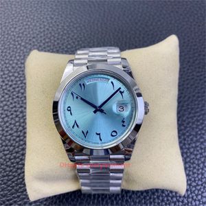 EW Factory Men's Watches Arab Dubai Ice Blue 40mm 3255 Rörelse Automatisk mekanisk klocka Djup vattentät safir 904L Night Glow Weekly Calender