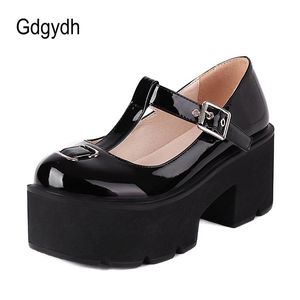 Stivali gdgydh gomma suola donna lolita scarpe lolita cintura vintage pompe punk gotiche scarpe piattaforma piattaforma quadrati rampicanti giapponesi taglia 43