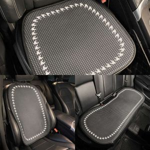 Update New Cartoon Classic Grid Universal Car Seat Cushion Breathe Ice Silk Mats Four Seasons Use Auto Seat Cover Car Accessories For Women