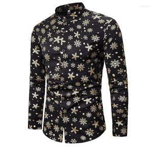 Männer Casual Shirts 2023 Boutique Weihnachten Schneeflocke Druck Hemd Strickjacke Sommer Street Fashion Kleidung Sport Unterhemd