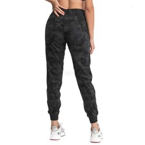 Lu Yoga Limon Pantolon Kadın Fitness Jogger Taytlar İki Yan Cep Camo Streç kumaşlar Gevşek Fit Spor Aktif Sıska Sıska Ayak Bileği Uzunluk Pantolon Alo ALO ​​Koşu Atletik