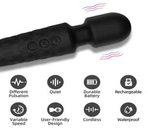 l12 massager Sex toy 20 Speed Mini Powerful Vibrator for Women G Spot AV Magic Wand Clitoris Stimulator Dildo Vibrating Adult Coup5302248