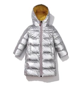 Roupas de grife da moda jaqueta de inverno para crianças prata ouro meninos casaco com capuz bebê outwear parka meninas dow267k6769407