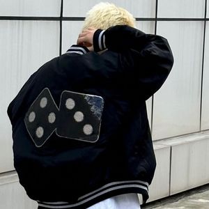 FW23 Hot selling Stucci dice sequin sticker jacket, unisex couple retro baseball jacket, casual jacket