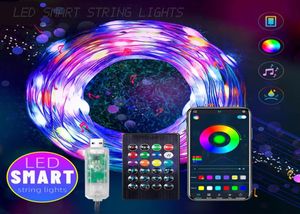 LED-Pixel-Lichterkette für den Außenbereich, Bluetooth-App-Steuerung, 33 Fuß RGB-Weihnachtslichterstreifen, ICRGB USB-LED-Lichterkette7929147